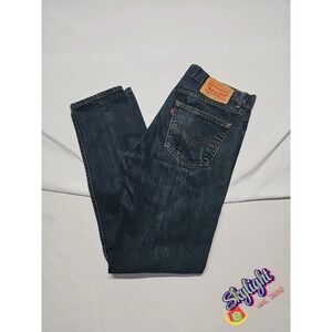 Levis 508 Mens Blue Dark Wash Slim Fit Tapered Leg Denim Jeans Size 32x32